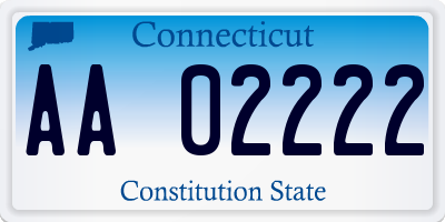 CT license plate AA02222