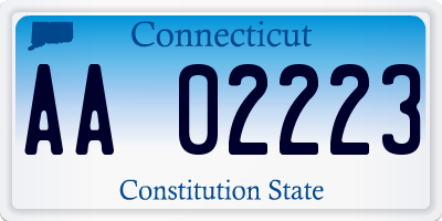 CT license plate AA02223