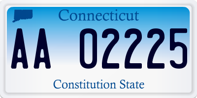 CT license plate AA02225