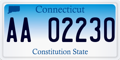 CT license plate AA02230