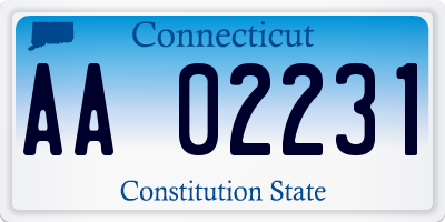 CT license plate AA02231