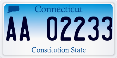 CT license plate AA02233