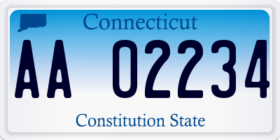 CT license plate AA02234