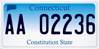 CT license plate AA02236