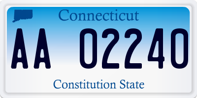 CT license plate AA02240