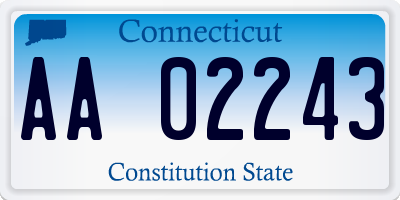 CT license plate AA02243