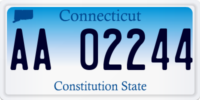 CT license plate AA02244