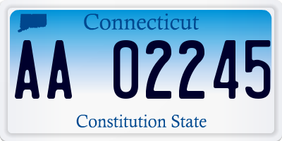 CT license plate AA02245