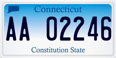 CT license plate AA02246