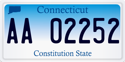 CT license plate AA02252