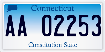 CT license plate AA02253