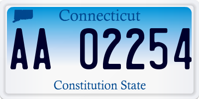 CT license plate AA02254