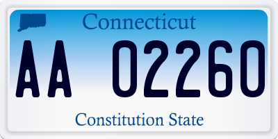 CT license plate AA02260