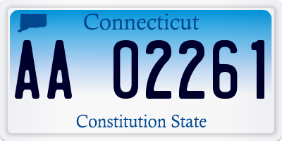 CT license plate AA02261