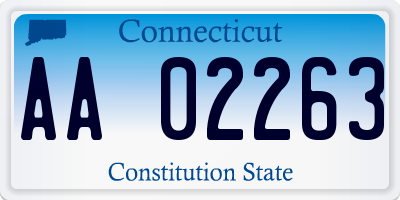 CT license plate AA02263