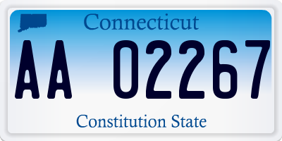 CT license plate AA02267