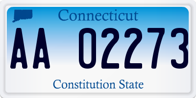 CT license plate AA02273