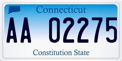 CT license plate AA02275