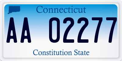 CT license plate AA02277