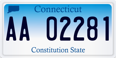 CT license plate AA02281