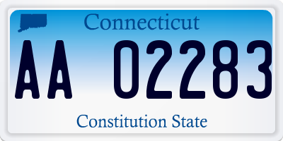 CT license plate AA02283