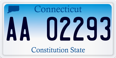 CT license plate AA02293