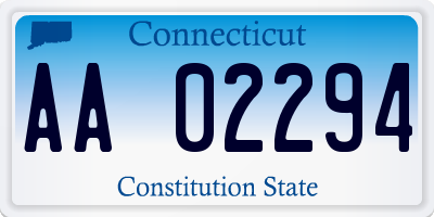 CT license plate AA02294