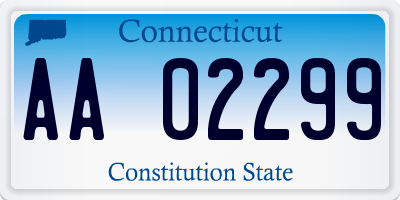 CT license plate AA02299