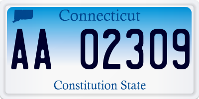 CT license plate AA02309