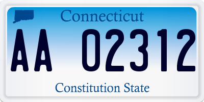 CT license plate AA02312