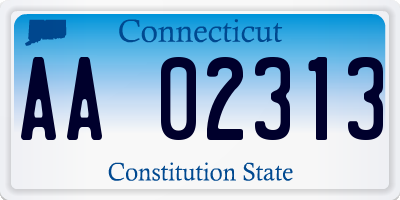 CT license plate AA02313