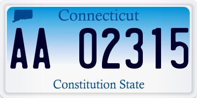 CT license plate AA02315