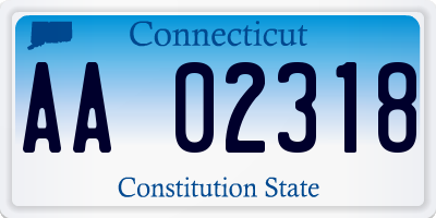 CT license plate AA02318