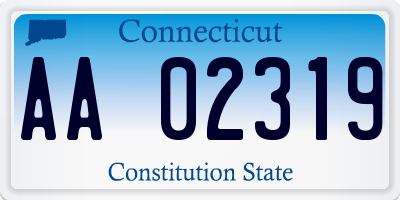 CT license plate AA02319