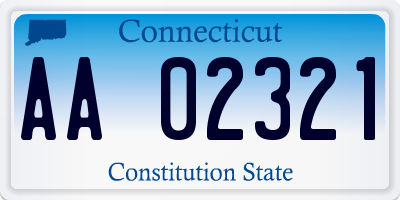 CT license plate AA02321