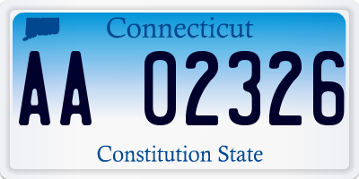 CT license plate AA02326