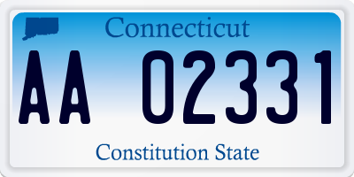 CT license plate AA02331