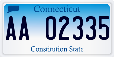 CT license plate AA02335