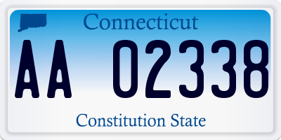 CT license plate AA02338