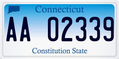 CT license plate AA02339