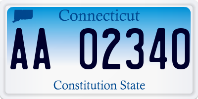 CT license plate AA02340