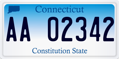 CT license plate AA02342