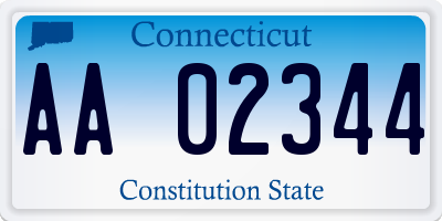CT license plate AA02344