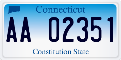 CT license plate AA02351