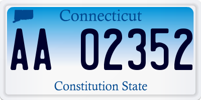 CT license plate AA02352