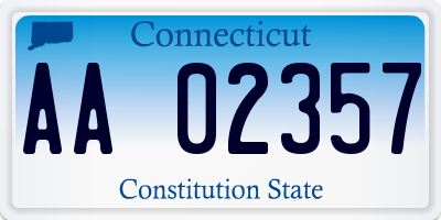 CT license plate AA02357