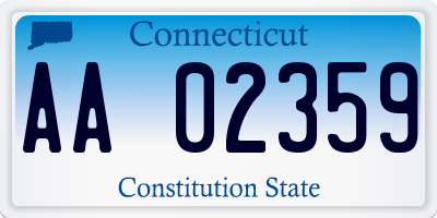 CT license plate AA02359