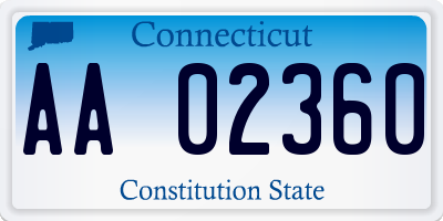 CT license plate AA02360