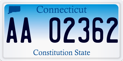 CT license plate AA02362