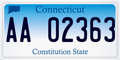 CT license plate AA02363